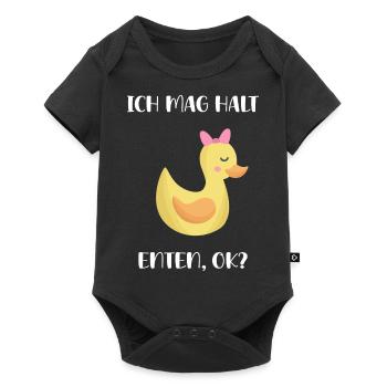 Ich Mag Halt Enten Badeente Gummiente Fun Geschenk - Baby Premium Kurzarmbody - Schwarz - Vorne