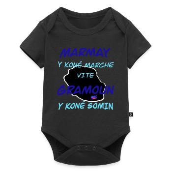 Marmay y koné marche vite, Gramoun y koné somin - Body à manches courtes Premium Bébé - noir - Devant