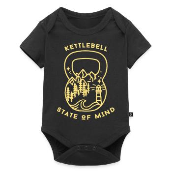 KB State of Mind YELLOW (thick letters) - Baby Premium Kurzarmbody - Schwarz - Vorne