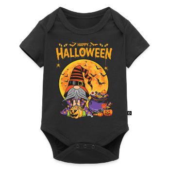 Gnome Witch Halloween Costume Pumpkin Autumn - Baby Premium short-sleeve bodysuit - black - Front