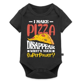 Je fais disparaître la pizza Quel est votre superpouvoir - Body à manches courtes Premium Bébé - noir - Devant