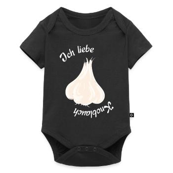 Ich liebe Knoblauch - Baby Premium Kurzarmbody - Schwarz - Vorne