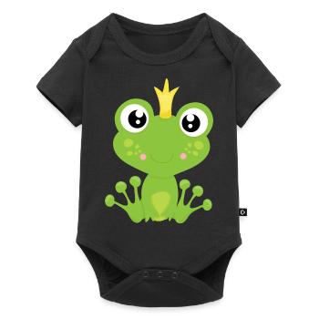 Froschkönig - Baby Premium Kurzarmbody - Schwarz - Vorne