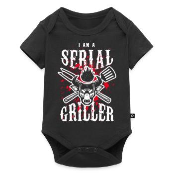 BBQ Serial Griller Barbeque - Baby Premium short-sleeve bodysuit - black - Front