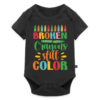 Crayons cassés Couleur fixe - Body à manches courtes Premium Bébé - noir - Devant