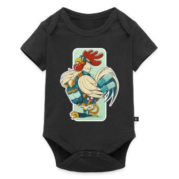 Steampunk Rooster (circonférence blanche) - Body à manches courtes Premium Bébé - noir - Devant