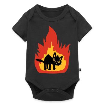 Burning hot cat - Baby Premium short-sleeve bodysuit - black - Front