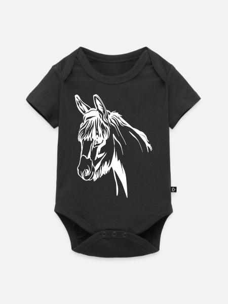 Donkey Esel - Baby Premium Kurzarmbody - Schwarz