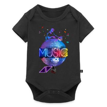 Musique DJ, musique, disco, leds. - Body à manches courtes Premium Bébé - noir - Devant