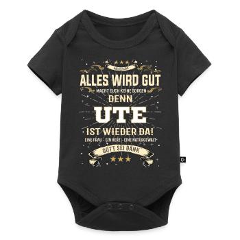 Alles wird gut, Ute ist wieder da T-Shirt - Baby Premium Kurzarmbody - Schwarz - Vorne