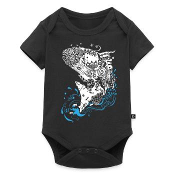 Springender Fisch - Baby Premium Kurzarmbody - Schwarz - Vorne