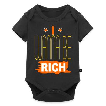 I wanna be rich - Body à manches courtes Premium Bébé - noir - Devant
