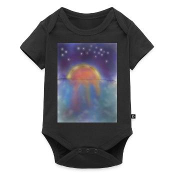 Sonnenuntergang mit Sternenhimmel - Baby Premium Kurzarmbody - Schwarz - Vorne