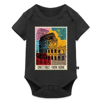 Rome Rome Italy City Skyline Stamp Colorful - Baby Premium short-sleeve bodysuit - black - Front