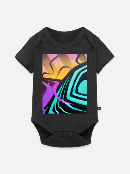 graffiti landscape 1 - Baby Premium short-sleeve bodysuit - black