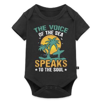 Retro Sommer Shirt coole shirts ch / at - Baby Premium Kurzarmbody - Schwarz - Vorne