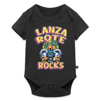 Lanzarote Summer Sun Beach Palm Trees Skull - Baby Premium short-sleeve bodysuit - black - Front