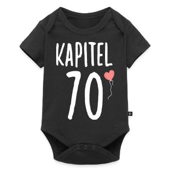 Geburtstagsgeschenk für Frauen Herz 70 Geburtstag - Baby Premium Kurzarmbody - Schwarz - Vorne