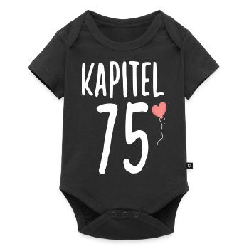 Geburtstagsgeschenk für Frauen Herz 75 Geburtstag - Baby Premium Kurzarmbody - Schwarz - Vorne