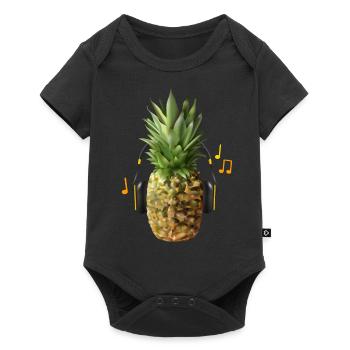 L’ananas écoute de la musique forte - Body à manches courtes Premium Bébé - noir - Devant
