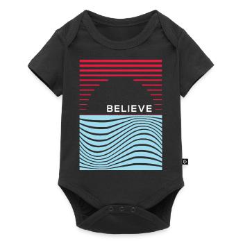 Believe - Lettrage inspirant - Body à manches courtes Premium Bébé - noir - Devant