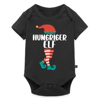 Weihnachts Elf Partnerlook Design Xmas Elfen - Baby Premium Kurzarmbody - Schwarz - Vorne
