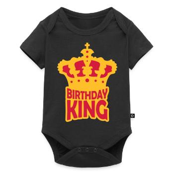 Logo de la fête du roi d’anniversaire - Body à manches courtes Premium Bébé - noir - Devant