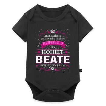 Eure Hoheit Beate betritt den Raum - Baby Premium Kurzarmbody - Schwarz - Vorne