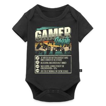 Gamer Logik Gaming Zocken Zocker - Baby Premium Kurzarmbody - Schwarz - Vorne