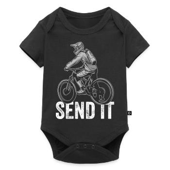 Send It Trail MTB E-Bike Elektro-Mountainbike - Baby Premium Kurzarmbody - Schwarz - Vorne