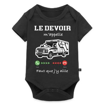 Idée cadeau ambulancier humour - Body à manches courtes Premium Bébé - noir - Devant