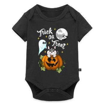 Trick or treat chien blanc - Body à manches courtes Premium Bébé - noir - Devant