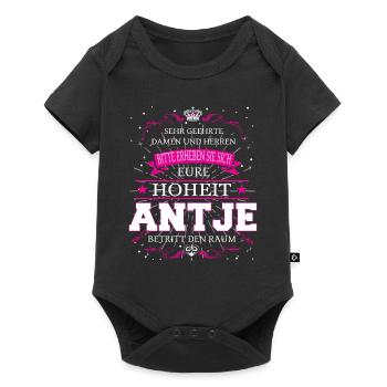 Eure Hoheit Antje betritt den Raum - Baby Premium Kurzarmbody - Schwarz - Vorne