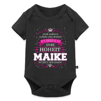 Eure Hoheit Maike betritt den Raum - Baby Premium Kurzarmbody - Schwarz - Vorne