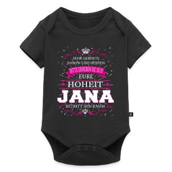 Eure Hoheit Jana betritt den Raum - Baby Premium Kurzarmbody - Schwarz - Vorne