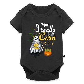 J’aime beaucoup le maïs blanc - Body à manches courtes Premium Bébé - noir - Devant
