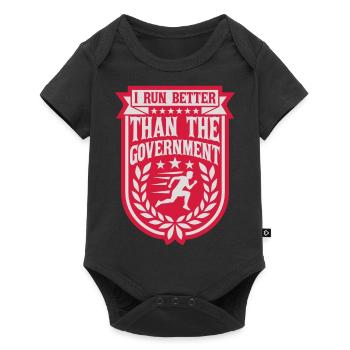 run better than government - Baby Premium short-sleeve bodysuit - black - Front