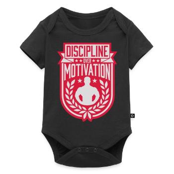 Citation de discipline sur la motivation - Body à manches courtes Premium Bébé - noir - Devant