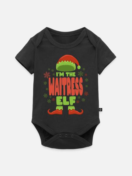 Kellnerin Weihnachtself - Baby Premium Kurzarmbody - Schwarz