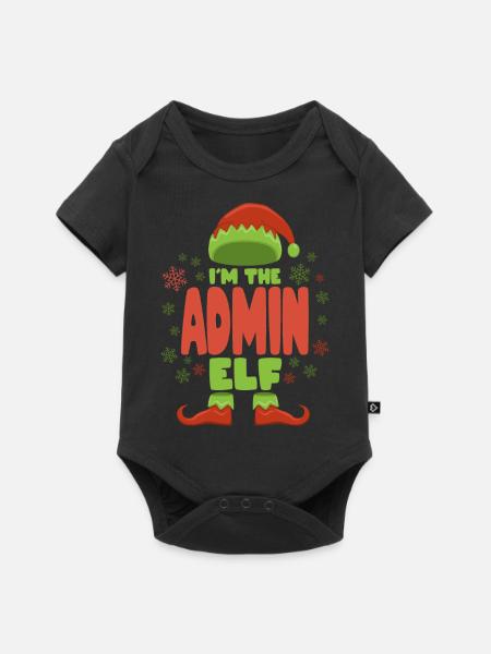 Admin Weihnachtself - Baby Premium Kurzarmbody - Schwarz