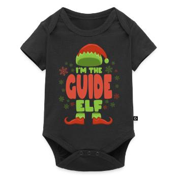 Guide touristique Elfe de Noël - Body à manches courtes Premium Bébé - noir - Devant