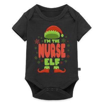 Infirmière lutine de Noël - Body à manches courtes Premium Bébé - noir - Devant