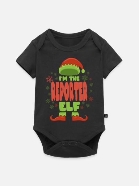 Reporter Weihnachtself - Baby Premium Kurzarmbody - Schwarz