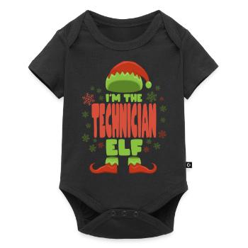 Techniker Weihnachtself - Baby Premium Kurzarmbody - Schwarz - Vorne