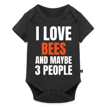 I Love Bees And Maybe 3 People Funny - Baby Premium short-sleeve bodysuit - black - Front
