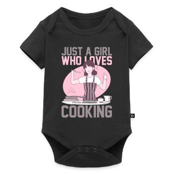 JUST A GIRL WHO LOVES COOKING - Baby Premium short-sleeve bodysuit - black - Front