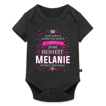 Eure Hoheit Melanie betritt den Raum - Baby Premium Kurzarmbody - Schwarz - Vorne