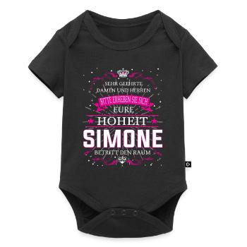 Eure Hoheit Simone betritt den Raum - Baby Premium Kurzarmbody - Schwarz - Vorne