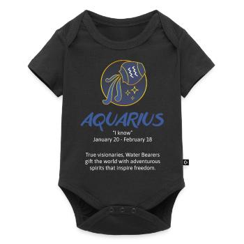 Wassermann Tierkreis und Sternzeichen Astrologie - Baby Premium Kurzarmbody - Schwarz - Vorne