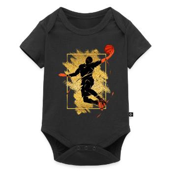 Basketball Basketball Player Dunking Gold Splash - Baby Premium short-sleeve bodysuit - black - Front